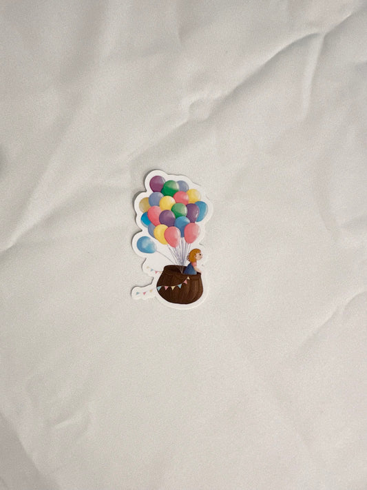 Cora Jane Basket of Balloons Sticker