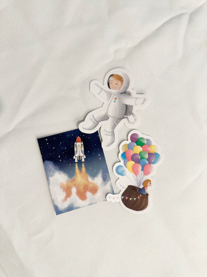 Cora Jane Rocket Ship Sticker