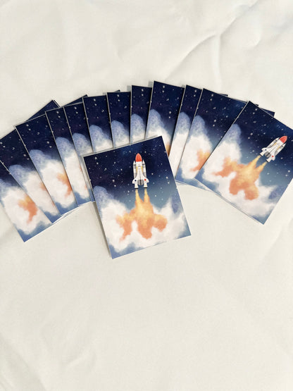 Cora Jane Rocket Ship Sticker