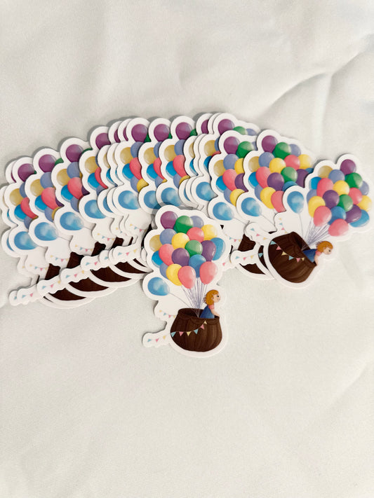 Cora Jane Basket of Balloons Sticker